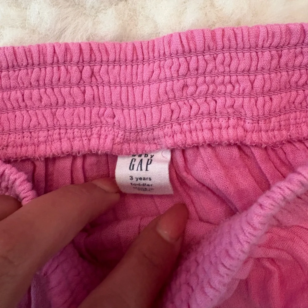 BUNDLE OF 3T girls GAP Pink denim dress and two piece matching Toddler Skirt top